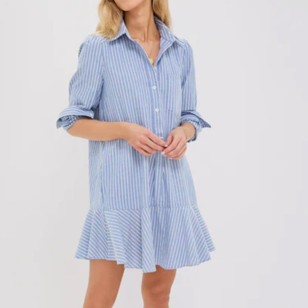 Tuckernuck Blue Stripe Callahan Shirt Dress